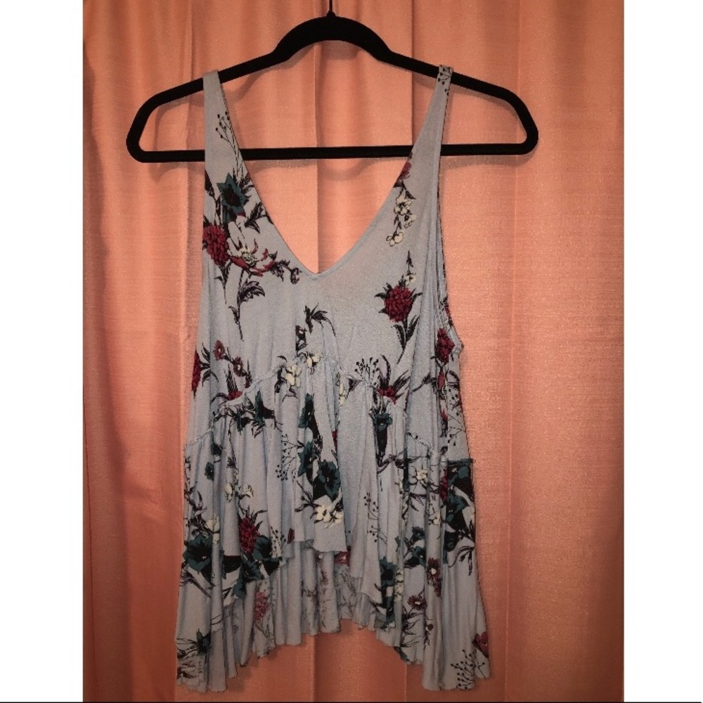 Blue floral tank
